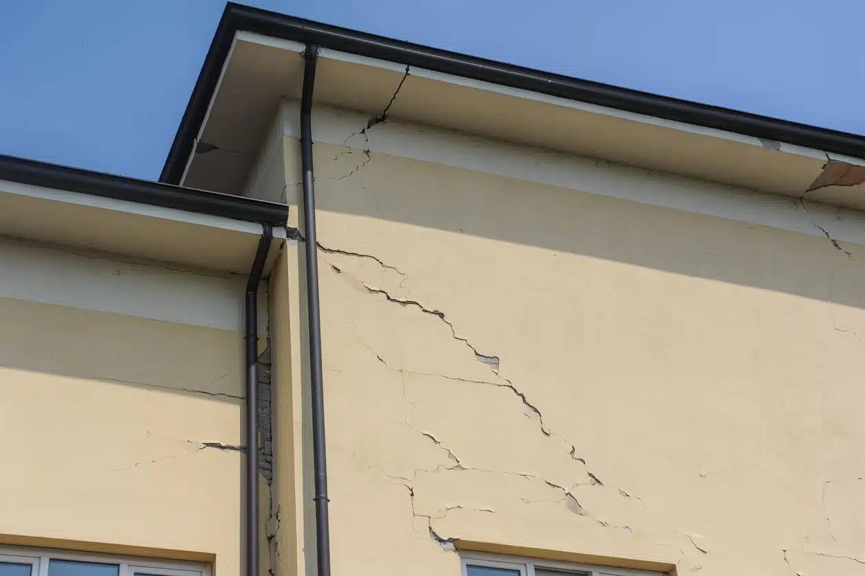 Fissures dans le mur de la maison